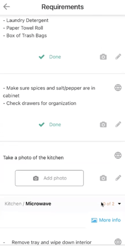Breezeway mobile app showing photo upload feature