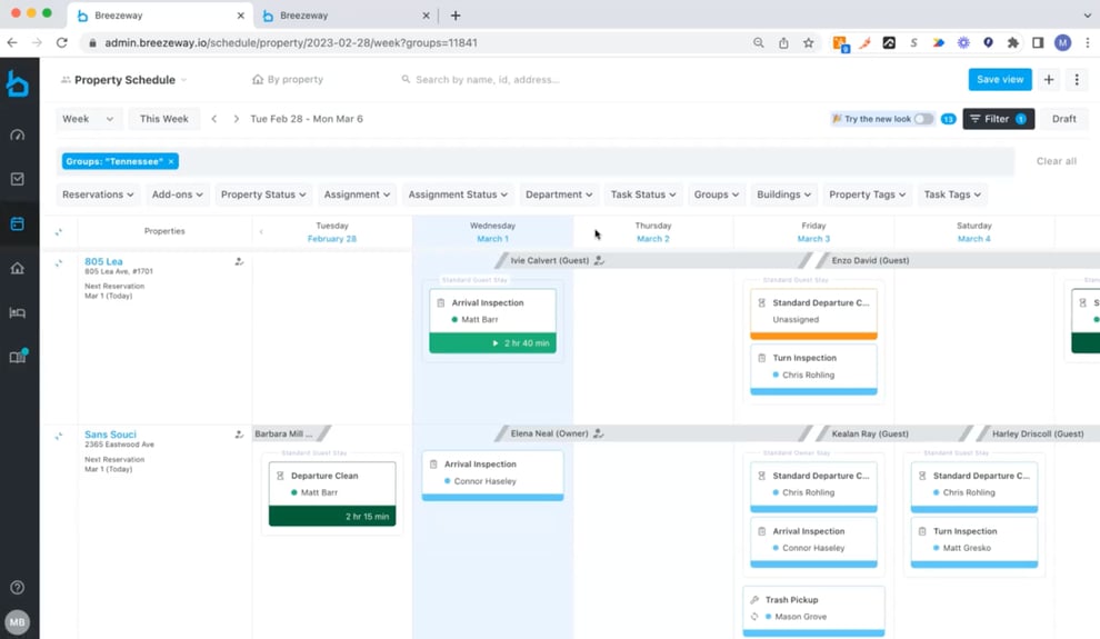 Breezeway’s operations management dashboard