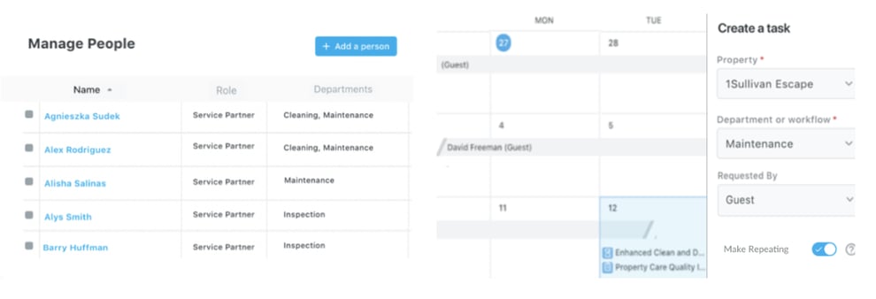 Breezeway platform showing management of recurring tasks