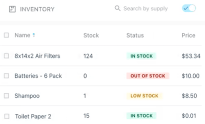 Breezeway supply management dashboard