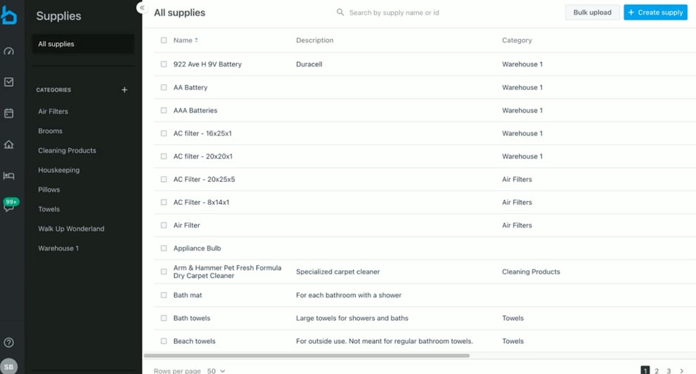 Breezeway supply management dashboard