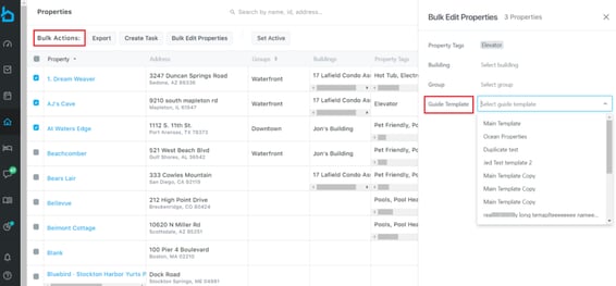 Breezeway dashboard showing the digital guide’s bulk editing feature