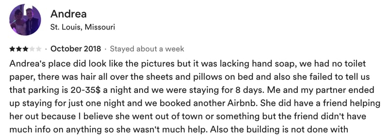 Bad Airbnb review