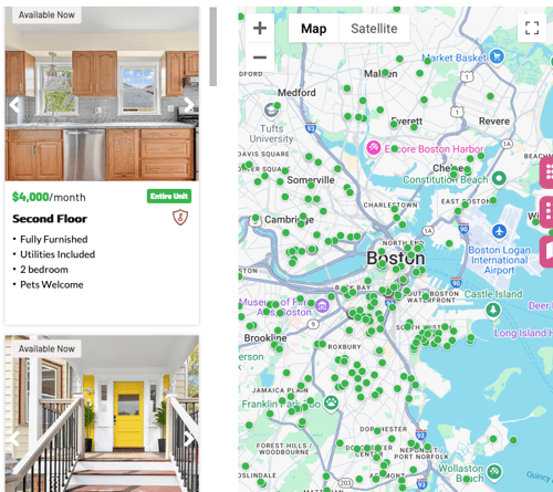 Furnished Finder Listing Map