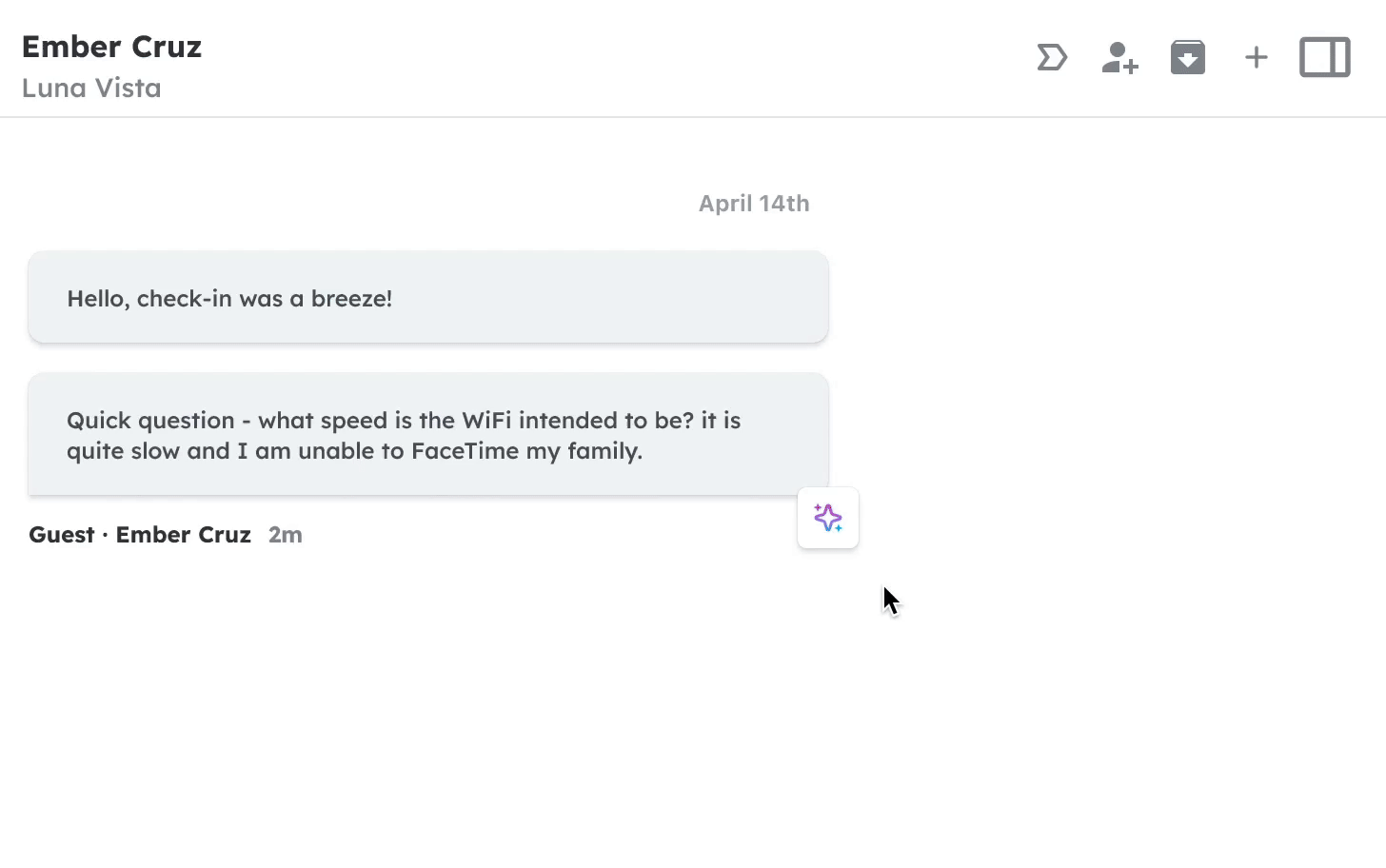 Breezeway Intelligent Messaging Smart Task feature in action