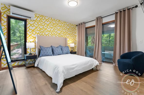 Image of an Airbnb bedroom designed by Erica Ooh designs
