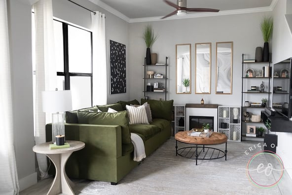 bImage of an Airbnb living room designed by Erica Ooh designs