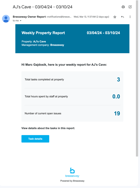 Breezeway Owner Reporting 