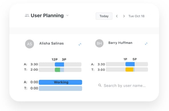 A view of the Breezeway user planning availability screen
